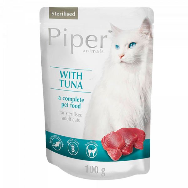 Piper Sterilised - Gato Adulto Esterilizado - Patê (Coelho ou Atum)