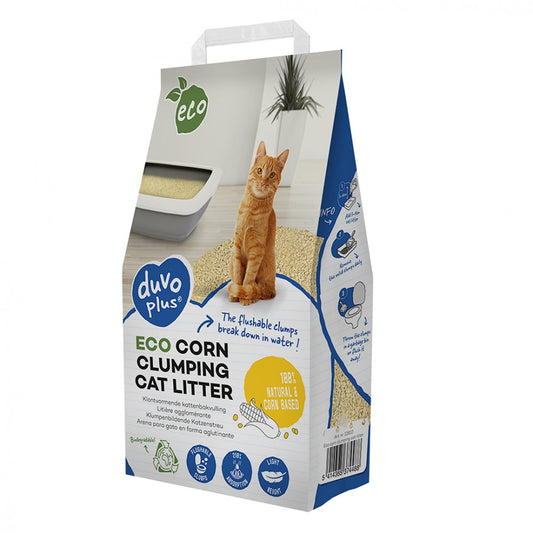 Areia Ecológica de Milho para Gatos - Duvo Plus