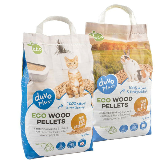 Areia Ecológica de Madeira em Pellets para Gatos e Roedores - Duvo Plus