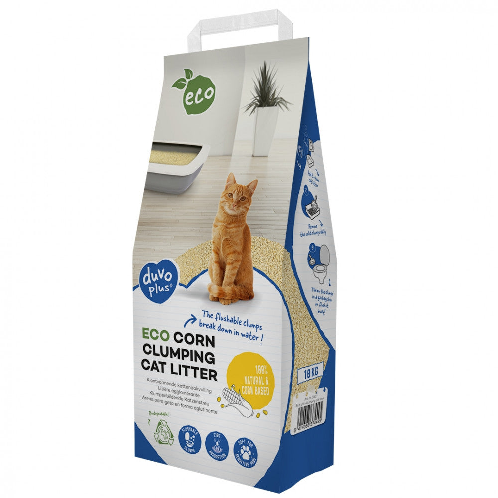 Areia Ecológica de Milho para Gatos - Duvo Plus