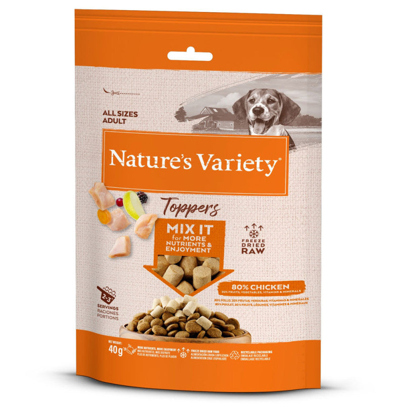 Nature’s Variety Freeze Dried Topper para Cão - 100% Natural - 4 Sabores