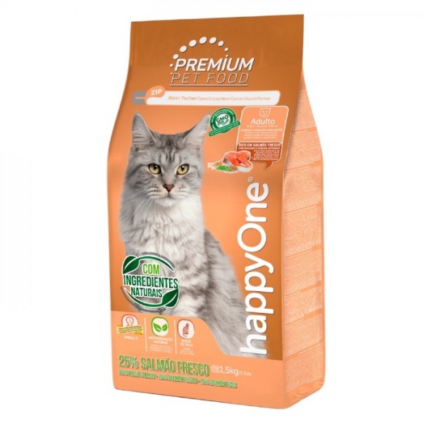 HappyOne Premium - Ração seca para gato adulto - Salmão