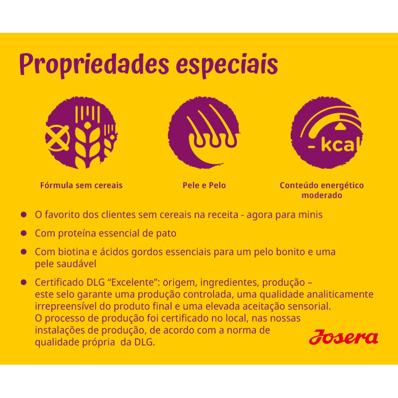 Josera Mini Pato & Batata - Ração seca para cão adulto pequeno - Pato e batata
