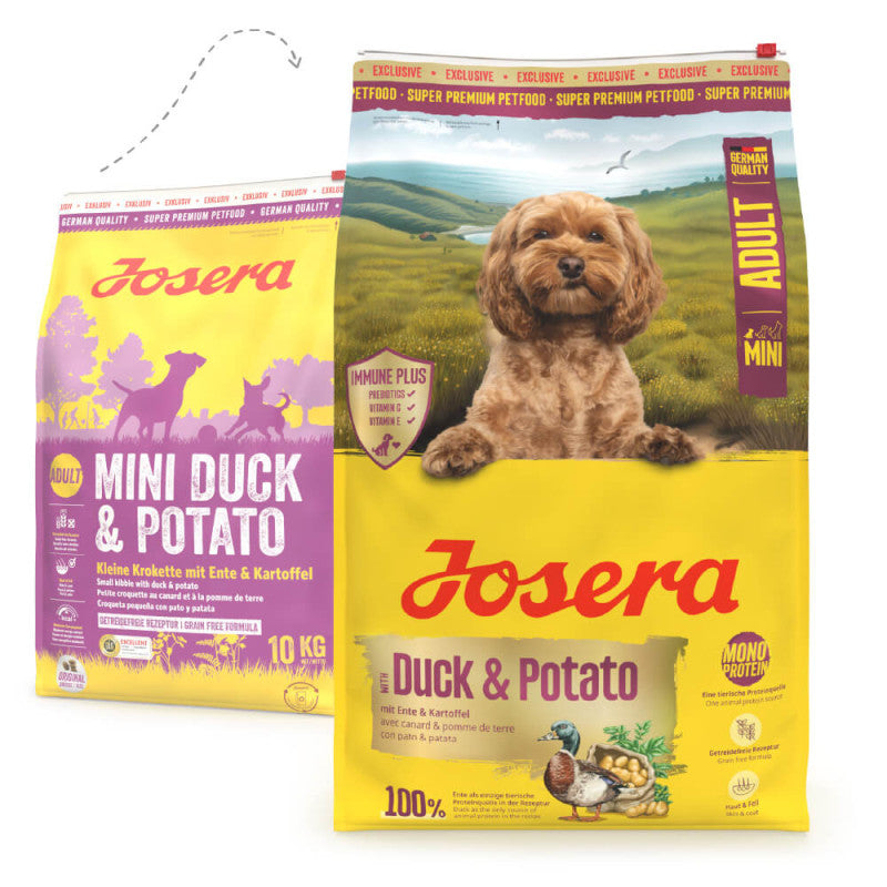 Josera Mini Pato & Batata - Ração seca para cão adulto pequeno - Pato e batata
