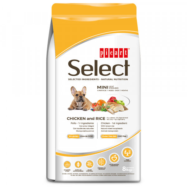Picart Select Super Premium Mini Light - Cão Adulto Mini - Frango e Arroz