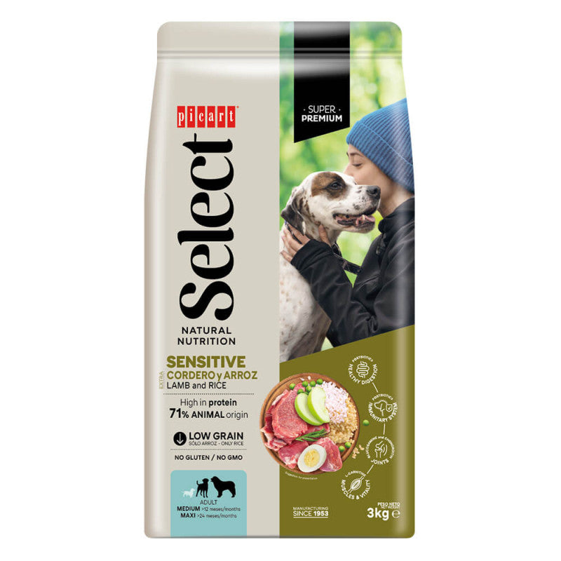 Picart Select Super Premium Sensitive - Cão Adulto - Cordeiro e Arroz