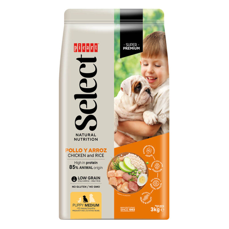 Picart Select Puppy Medium - Ração seca para cachorro médio - Frango e arroz