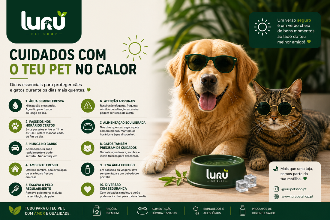 Cuidados com o teu pet no calor: guia completo para proteger cães e gatos no verão
