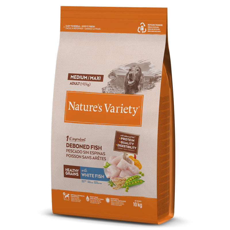 Nature's Variety Healthy Grains Medium/Maxi Adult - Peixe Branco
