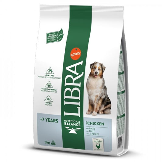 Libra +7 - Ração seca para cão sénior - Frango