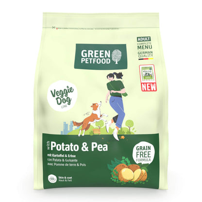 Green Petfood VeggieDog GrainFree - Ração seca vegetariana para cão adulto - Batata e Ervilha