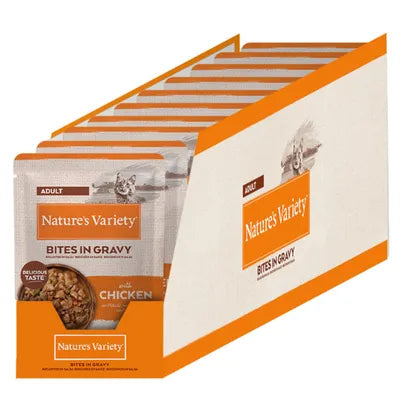 Nature’s Variety Bites in Gravy - Alimento húmido para gato adulto - Frango