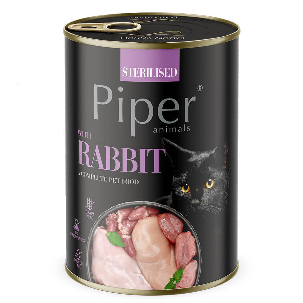 Piper Sterilised - Gato Adulto Esterilizado - Patê (Coelho ou Atum)