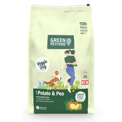 Green Petfood VeggieDog GrainFree - Ração seca vegetariana para cão adulto - Batata e Ervilha