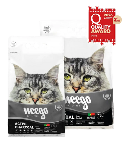 Weego Active Charcoal - Areia Aglomerante de Bentonita com Carvão Ativado para Gatos