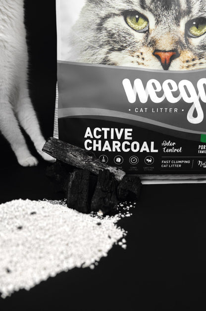 Weego Active Charcoal - Areia Aglomerante de Bentonita com Carvão Ativado para Gatos