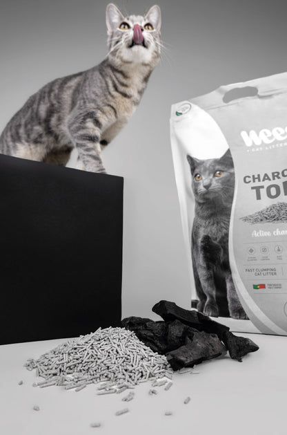 Weego Charcoal Tofu - Areia Aglomerante Natural com Carvão Ativado para Gatos