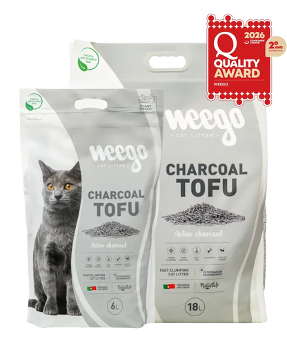 Weego Charcoal Tofu - Areia Aglomerante Natural com Carvão Ativado para Gatos