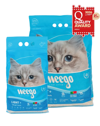 Weego Light+ - Areia Aglomerante Leve para Gatos Sem Perfume