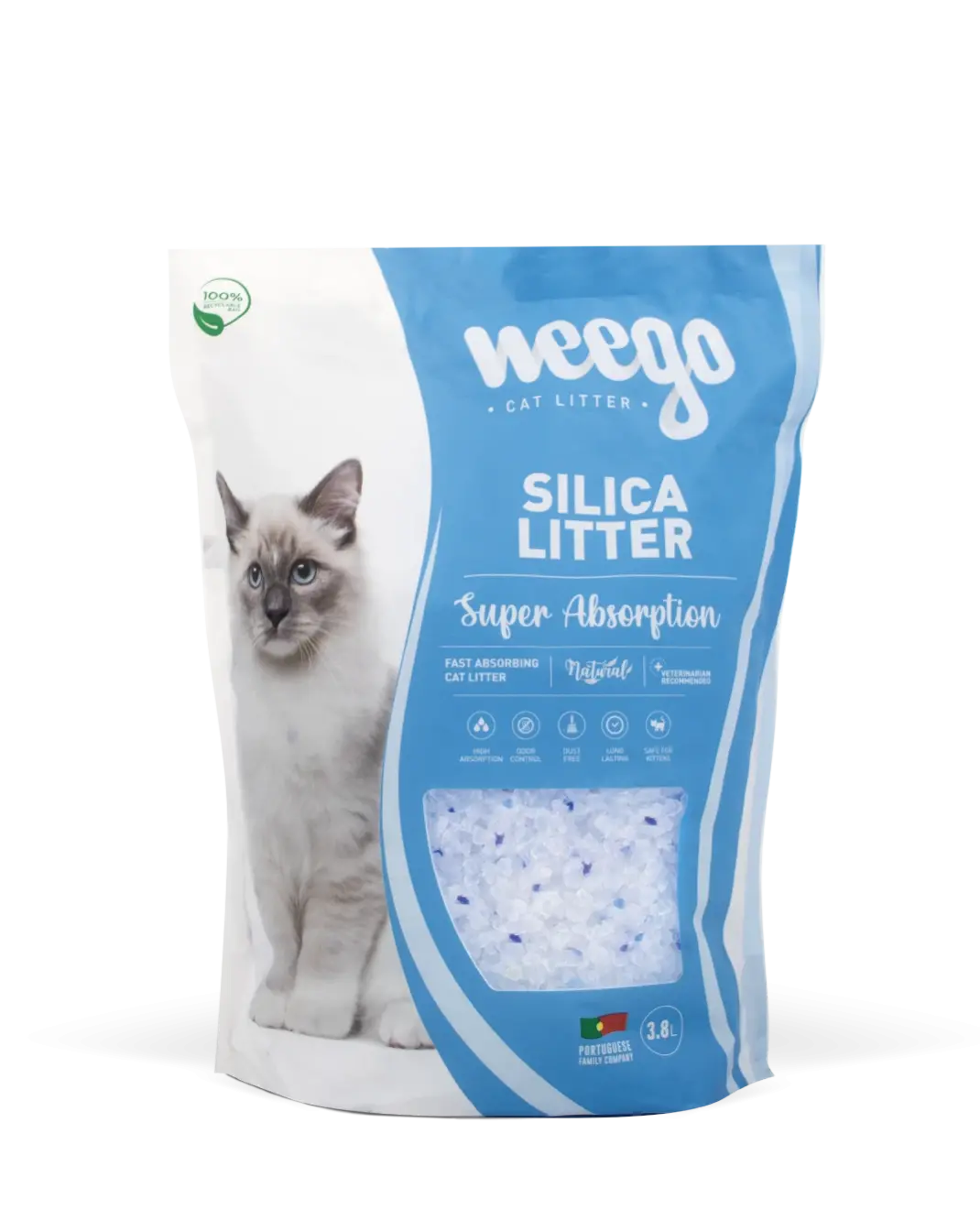 Weego Silica Litter - Areia de Sílica de Alta Absorção para Gatos