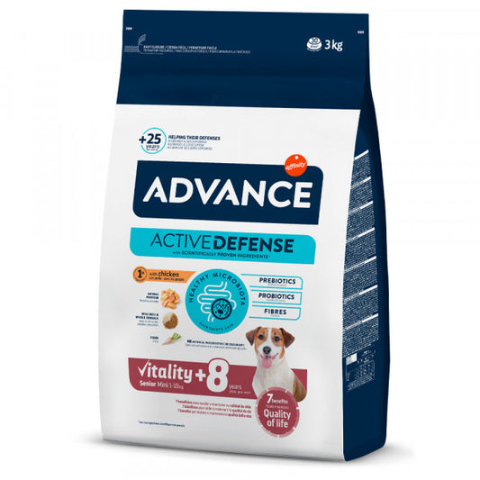 Ração Advance Mini Senior +8 - Cão Sénior de Raça Pequena