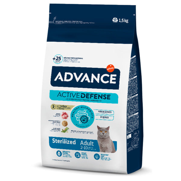 Advance Sterilized Adult - Ração seca para gato esterilizado - Peru e arroz