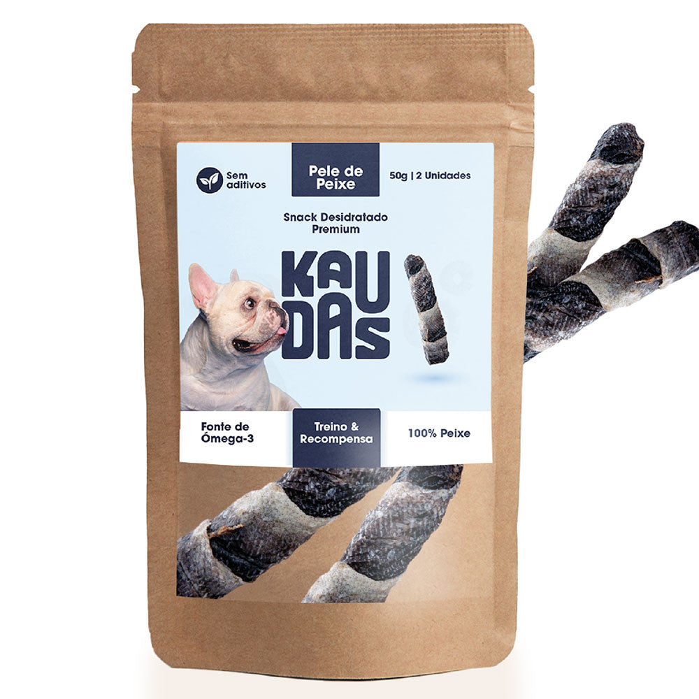 Snacks Naturais de Pele de Peixe para Cães Kaudas - Rico em Ómega-3 e Hipoalergénico