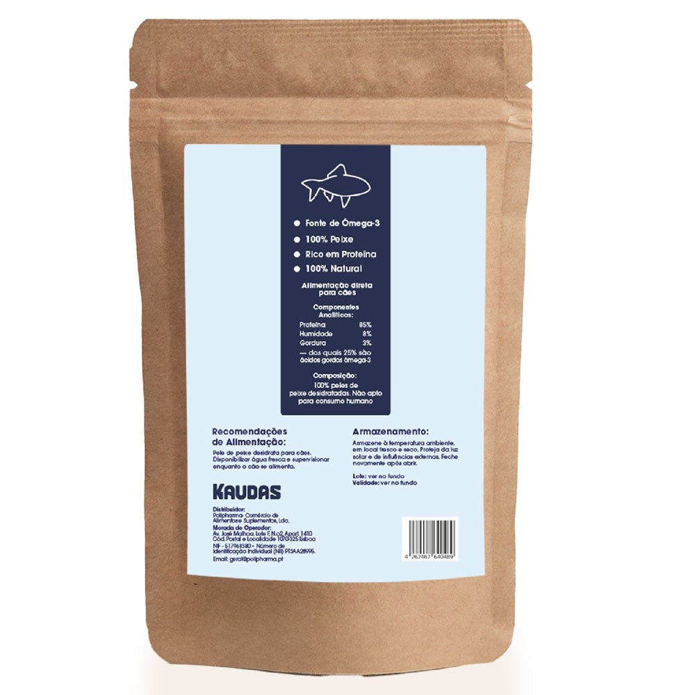 Snacks Naturais de Pele de Peixe para Cães Kaudas - Rico em Ómega-3 e Hipoalergénico