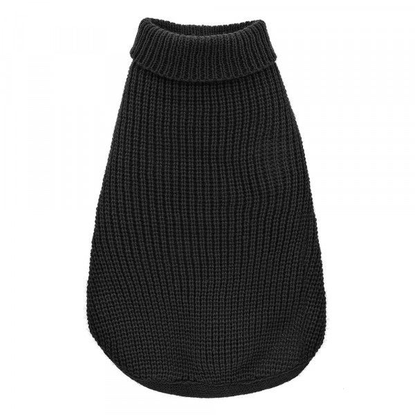 Camisola de Malha Lux Preta com Gola Alta para Cães - Ferribiella
