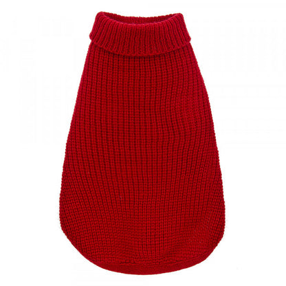 Camisola de Malha Lux Vermelha com Gola Alta para Cães - Ferribiella