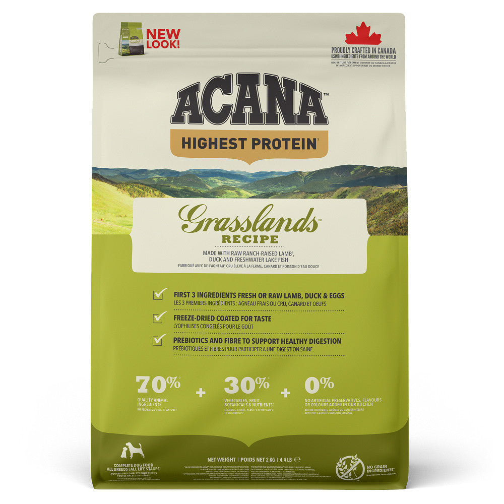 ACANA Grasslands - Ração Seca para Cão Adulto - Borrego, Pato e Ovo