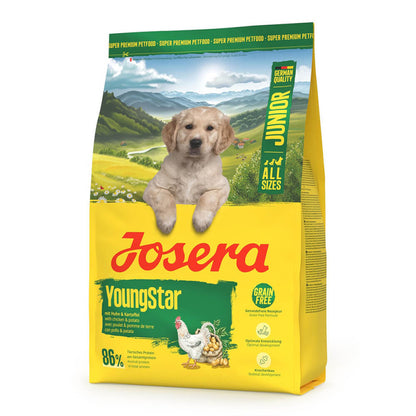 Josera All Sizes Young Star - Ração Seca sem Cereais para Cão Puppy/Junior - Frango e Batata Josera