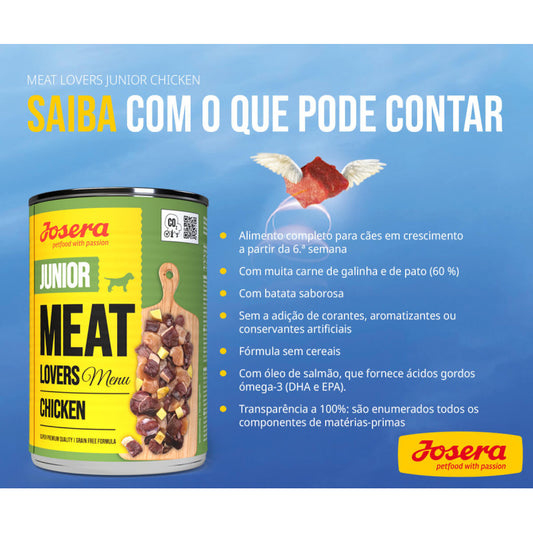 Josera Meat Lovers Menu Junior - Cão Cachorro em Crescimento - Patê
