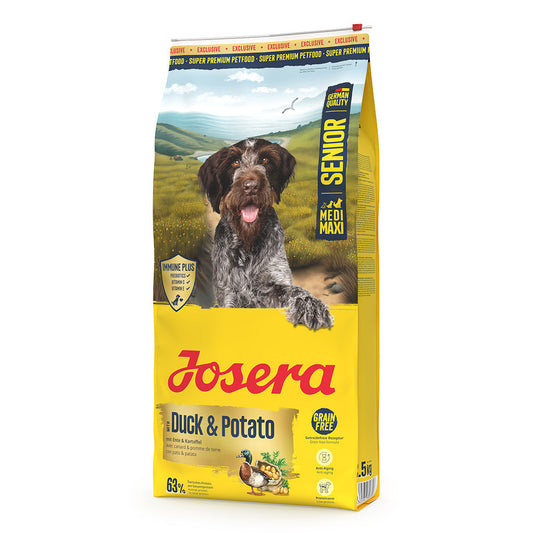 Josera Medi/Maxi Sénior - Ração Seca Sem Cereais para Cão Sénior de Porte Médio e Grande - Pato e Batata
