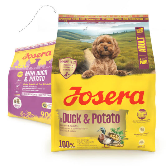 Josera Mini Pato & Batata - Ração seca para cão adulto pequeno - Pato e batata