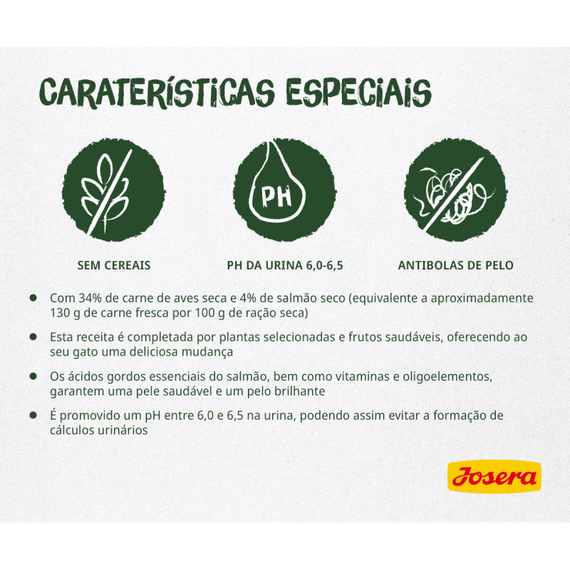 Josera NatureCat Grainfree - Ração seca para gato adulto - Aves e salmão