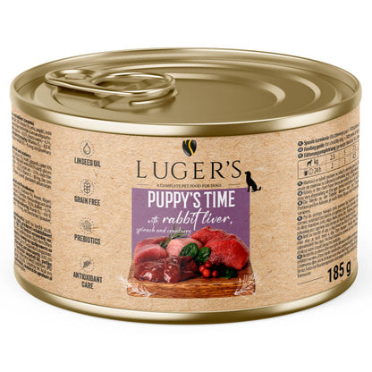 Luger’s Puppy’s Time Patê Sem Cereais para Cachorros em Crescimento – 75% Carne | Vários Sabores