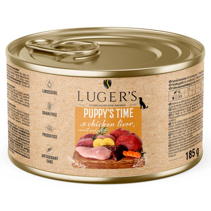 Luger’s Puppy’s Time Patê Sem Cereais para Cachorros em Crescimento – 75% Carne | Vários Sabores
