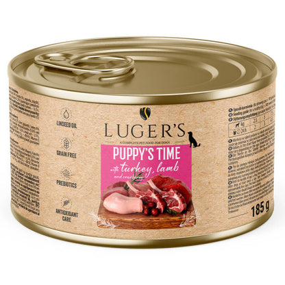Luger’s Puppy’s Time Patê Sem Cereais para Cachorros em Crescimento – 75% Carne | Vários Sabores