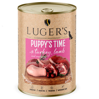 Luger’s Puppy’s Time Patê Sem Cereais para Cachorros em Crescimento – 75% Carne | Vários Sabores