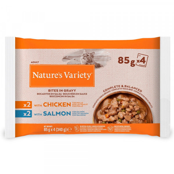 Nature’s Variety - Alimento em Molho para Gato Adulto - Pack de Frango e Salmão