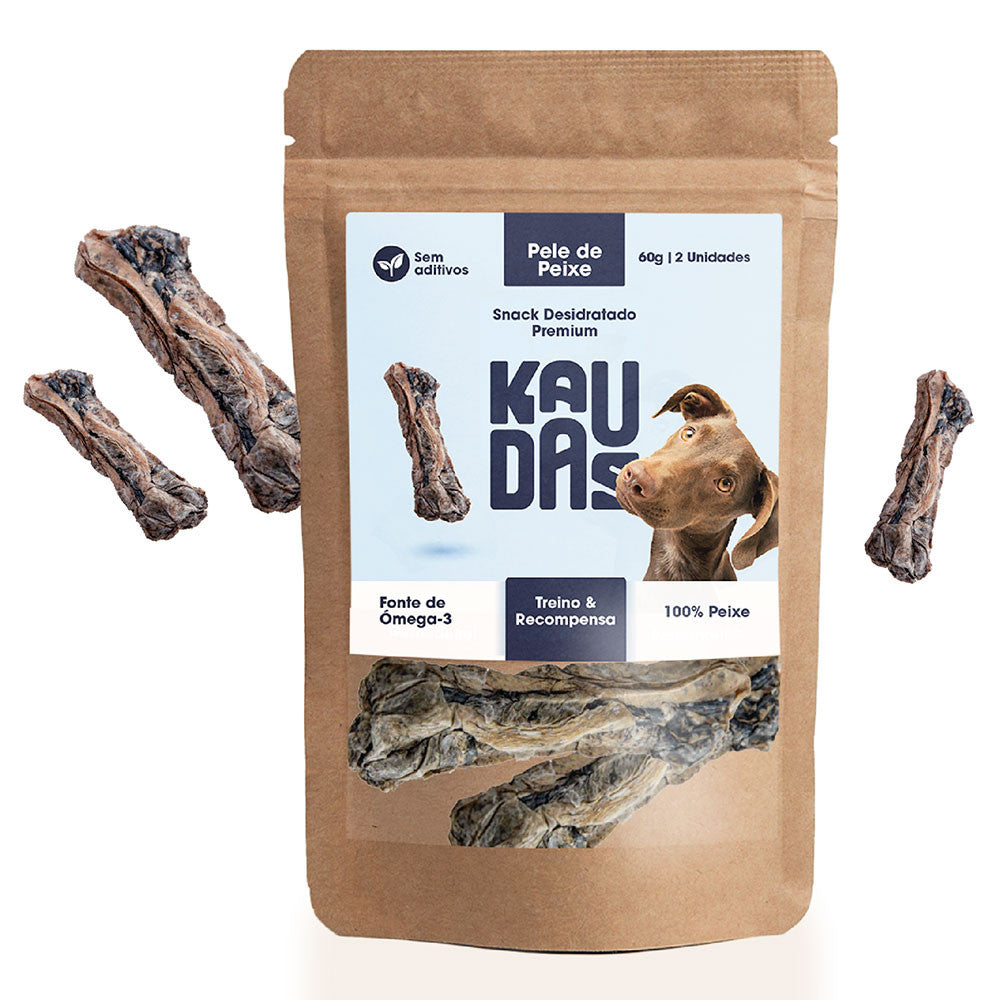 Snacks Naturais de Pele de Peixe para Cães Kaudas - Rico em Ómega-3 e Hipoalergénico
