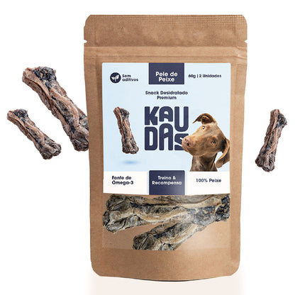 Snacks Naturais de Pele de Peixe para Cães Kaudas - Rico em Ómega-3 e Hipoalergénico
