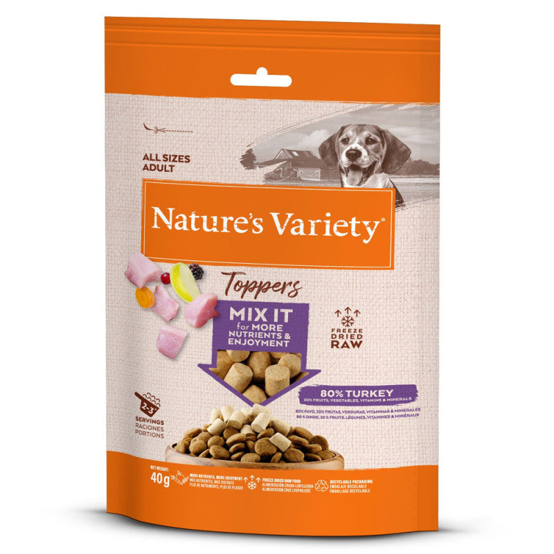 Nature’s Variety Freeze Dried Topper para Cão - 100% Natural - 4 Sabores