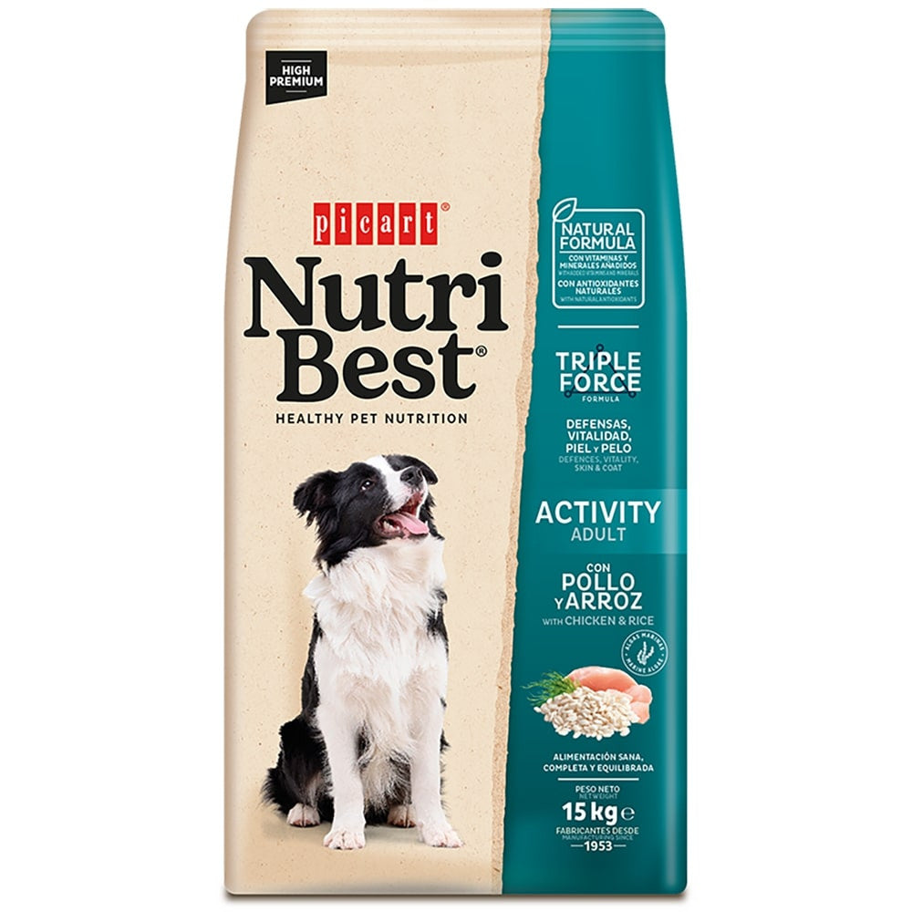 Picart Nutribest Activity - Cão Adulto Ativo - Frango e Arroz