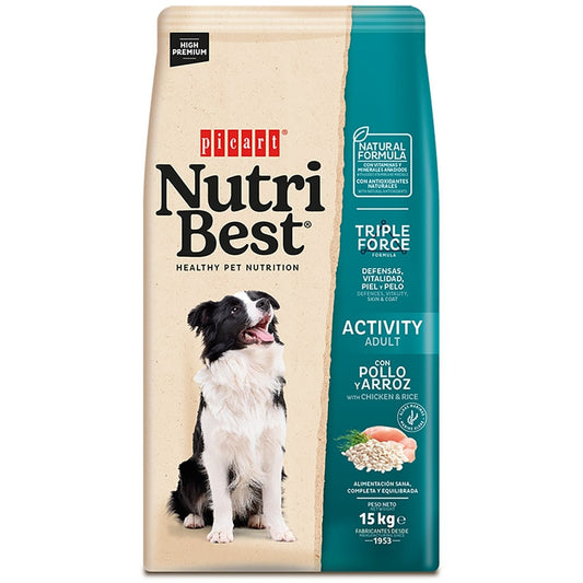 Picart Nutribest Activity - Cão Adulto Ativo - Frango e Arroz
