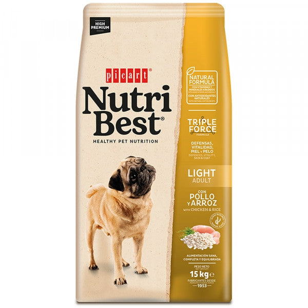 Picart Nutribest High Premium Light - Cão - Frango e Arroz