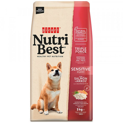 Picart Nutribest High Premium Puppy Sensitive - Ração Seca para Cachorros com Salmão e Arroz