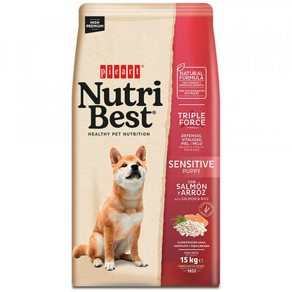 Picart Nutribest High Premium Puppy Sensitive - Ração Seca para Cachorros com Salmão e Arroz