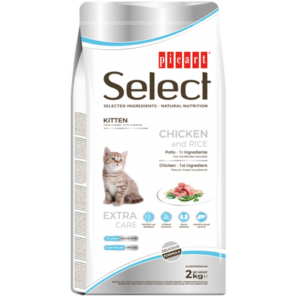 Picart Select Kitten - Ração seca para gatinho - Frango e arroz